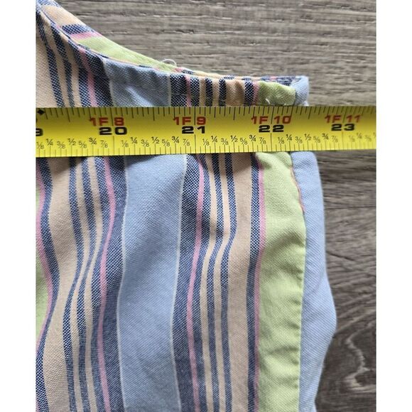 Willow Lane 18W Multi Color Cotton Blend Sleeveless Collar Button Shirt - Picture 5 of 6